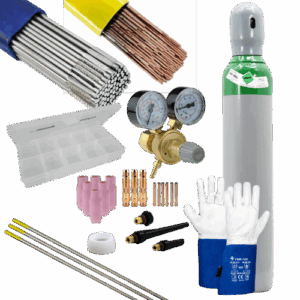 Zestaw startowy TIG DC do stali zwykłej i nierdzewnej + butla