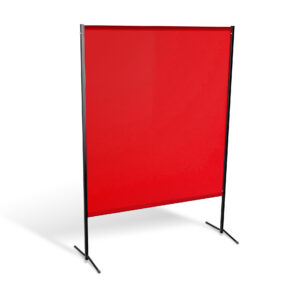Parawan spawalniczy BASIC z kurtyną foliową kolor czerwony
