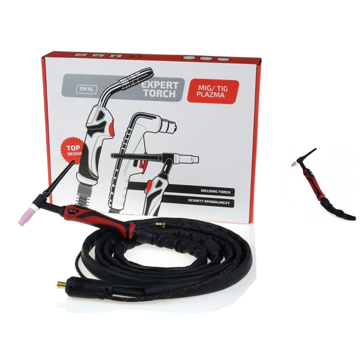 Uchwyt spawalniczy TIG 26FX 4m silikon-skóra DUAL