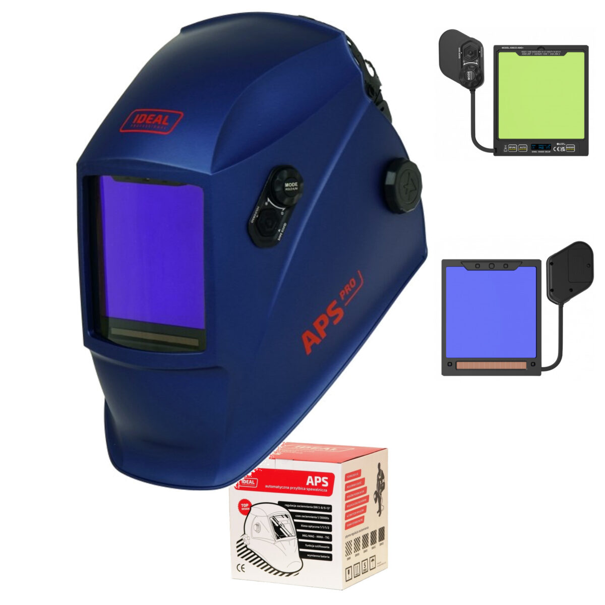 Przyłbica maska spawalnicza APS Pro X99CD BLUE MATT IDEAL