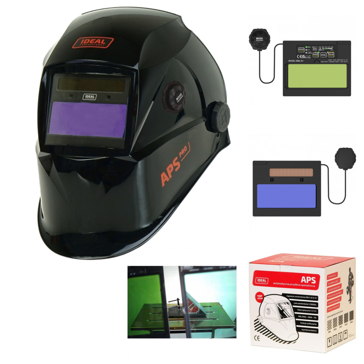 Przyłbica automatyczna APS Pro 568L-S+ BLACK TruV+