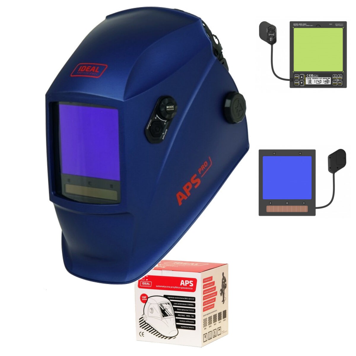 Przyłbica automatyczna IDEAL APS PRO 999D AMS+ BLUE MATT