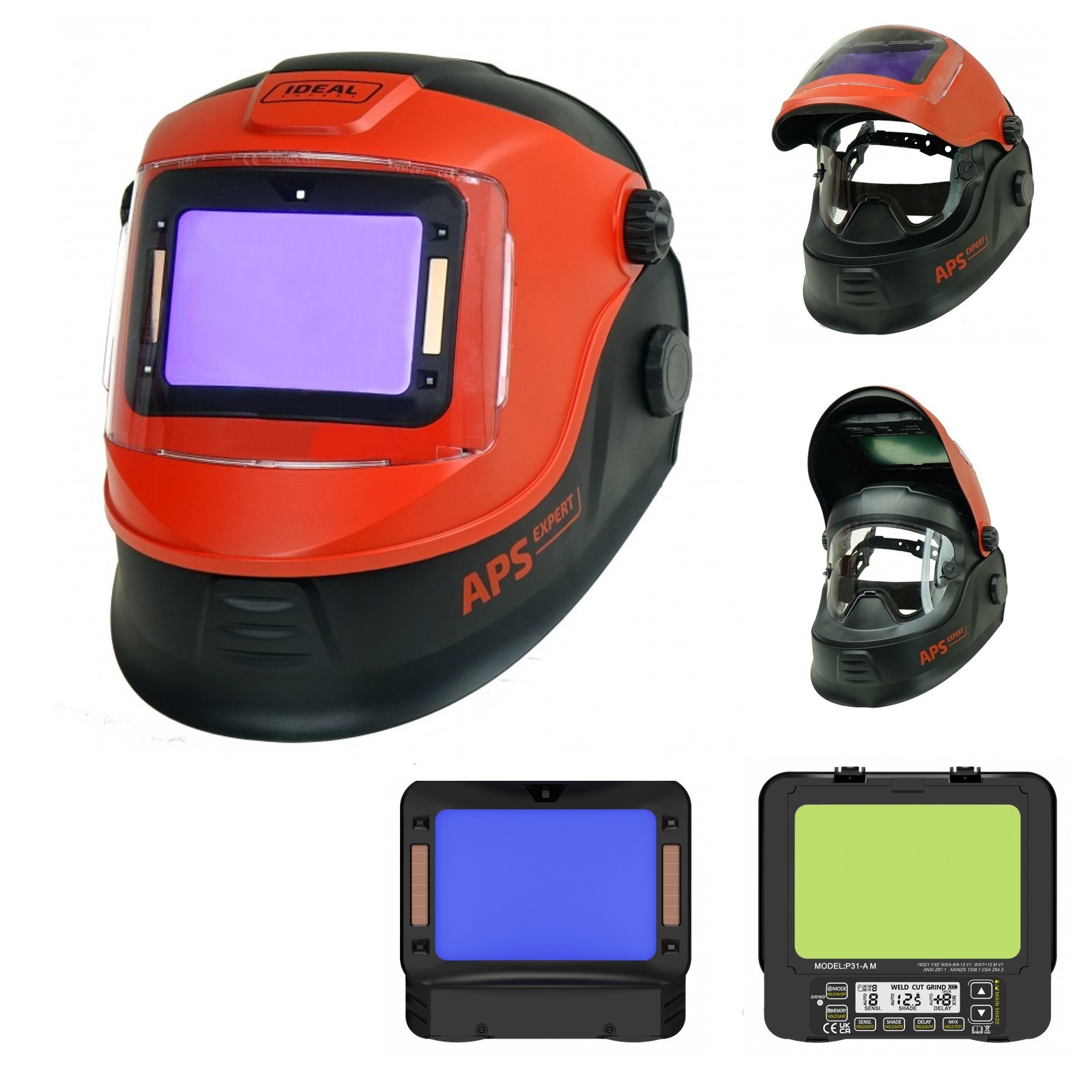 PRZYŁBICA SPAWALNICZA APS Expert IDEAL P31 A/M F1-FLIP BLACK+RED TrueView+