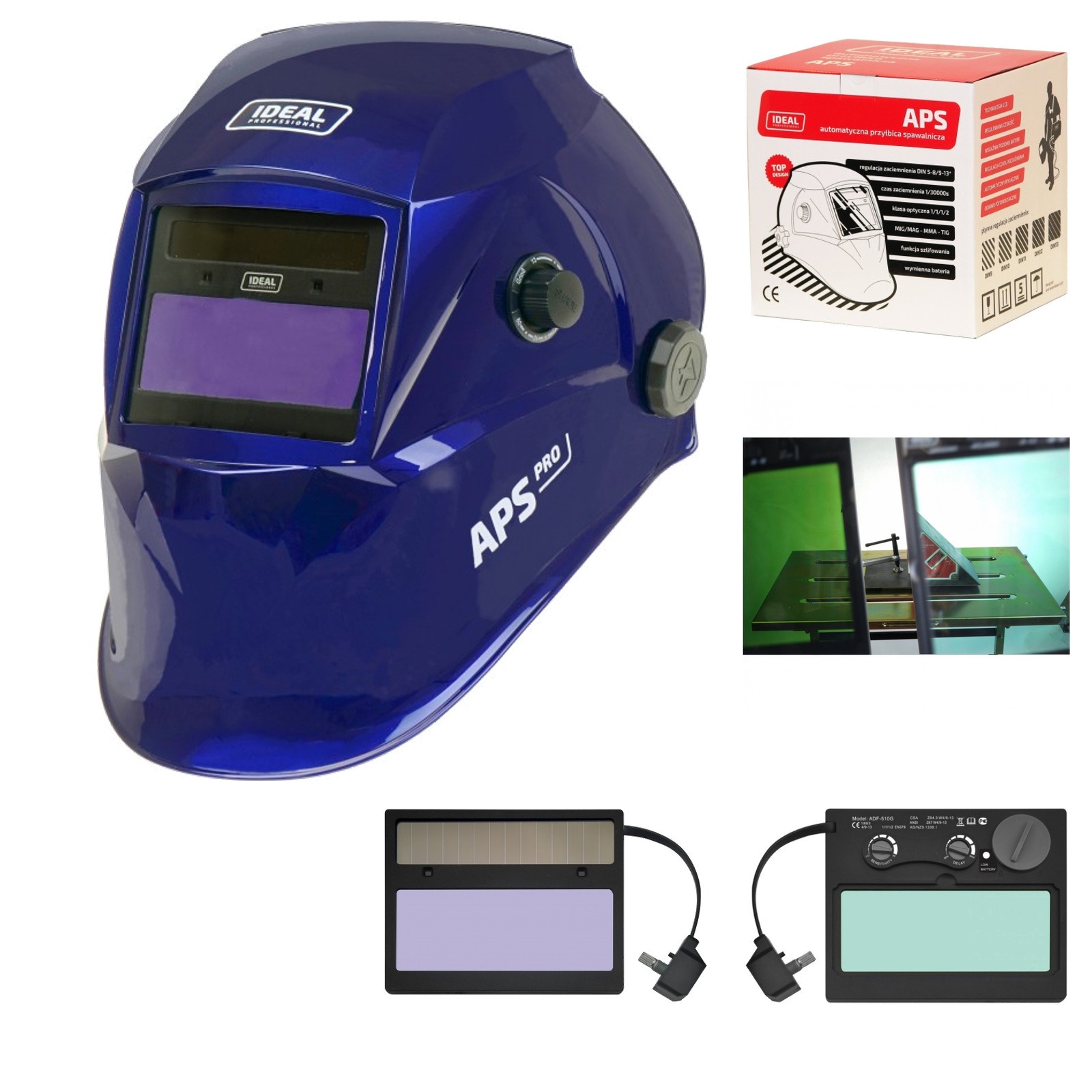 PRZYŁBICA SPAWALNICZA SAMOŚCIEMNIAJĄCA MASKA LCD IDEAL TRUE COLOR + szybka