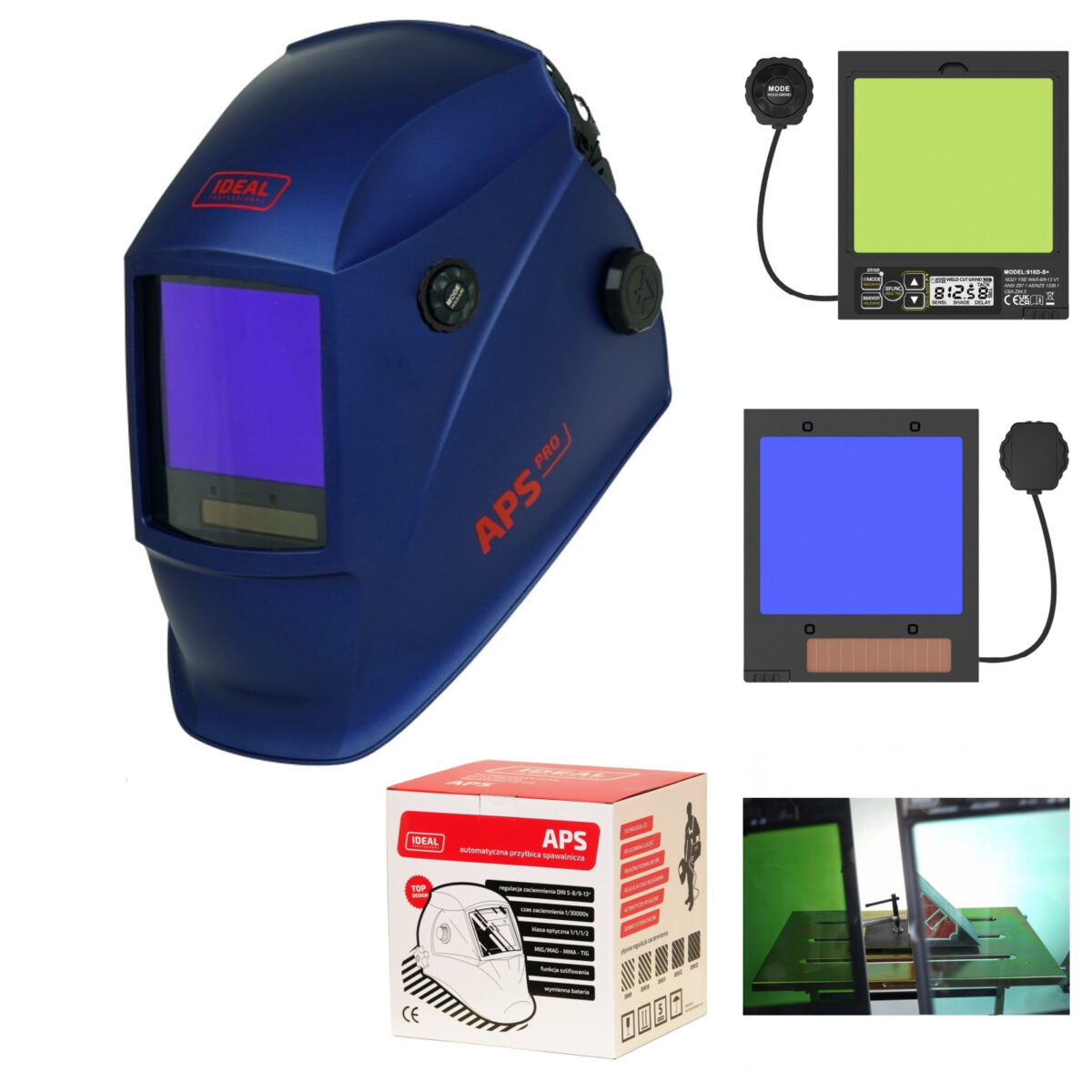 Przyłbica spawalnicza automatyczna APS PRO 916D BLUE True Color IDEAL