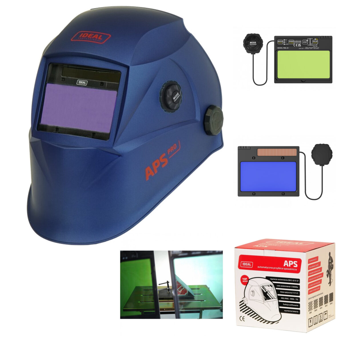 Przyłbica spawalnicza automatyczna APS Pro 768L-S+ BLUE MATT TrueView+