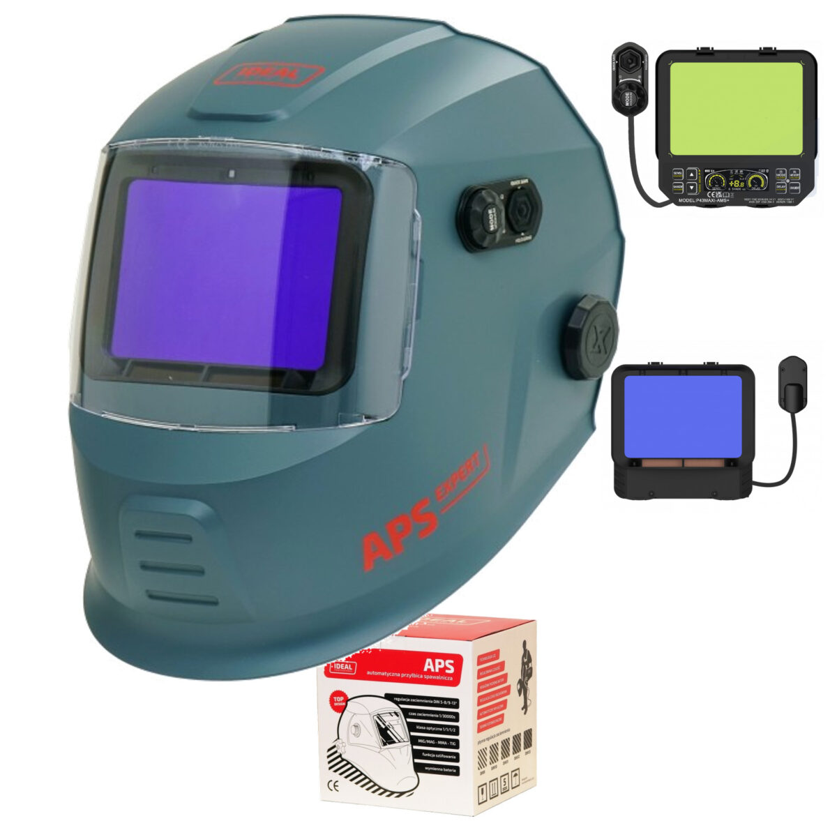 Przyłbica Ideal APS Expert P43-MAXI-AMS+ X1 GREY MATT TV