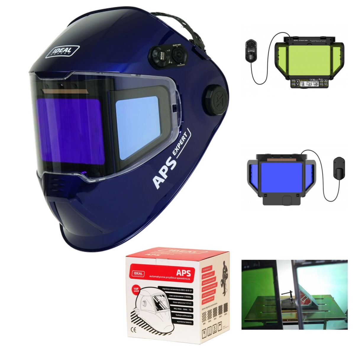 Przyłbica maska spawalnicza APS Expert D31 PANORAMIC BLUE IDEAL