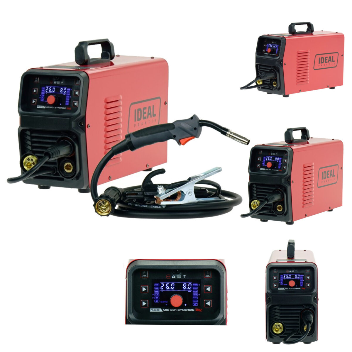 IDEAL Spawarka migomat 230V Praktik Mig 201 Synergia LED 200A MMA FLUX