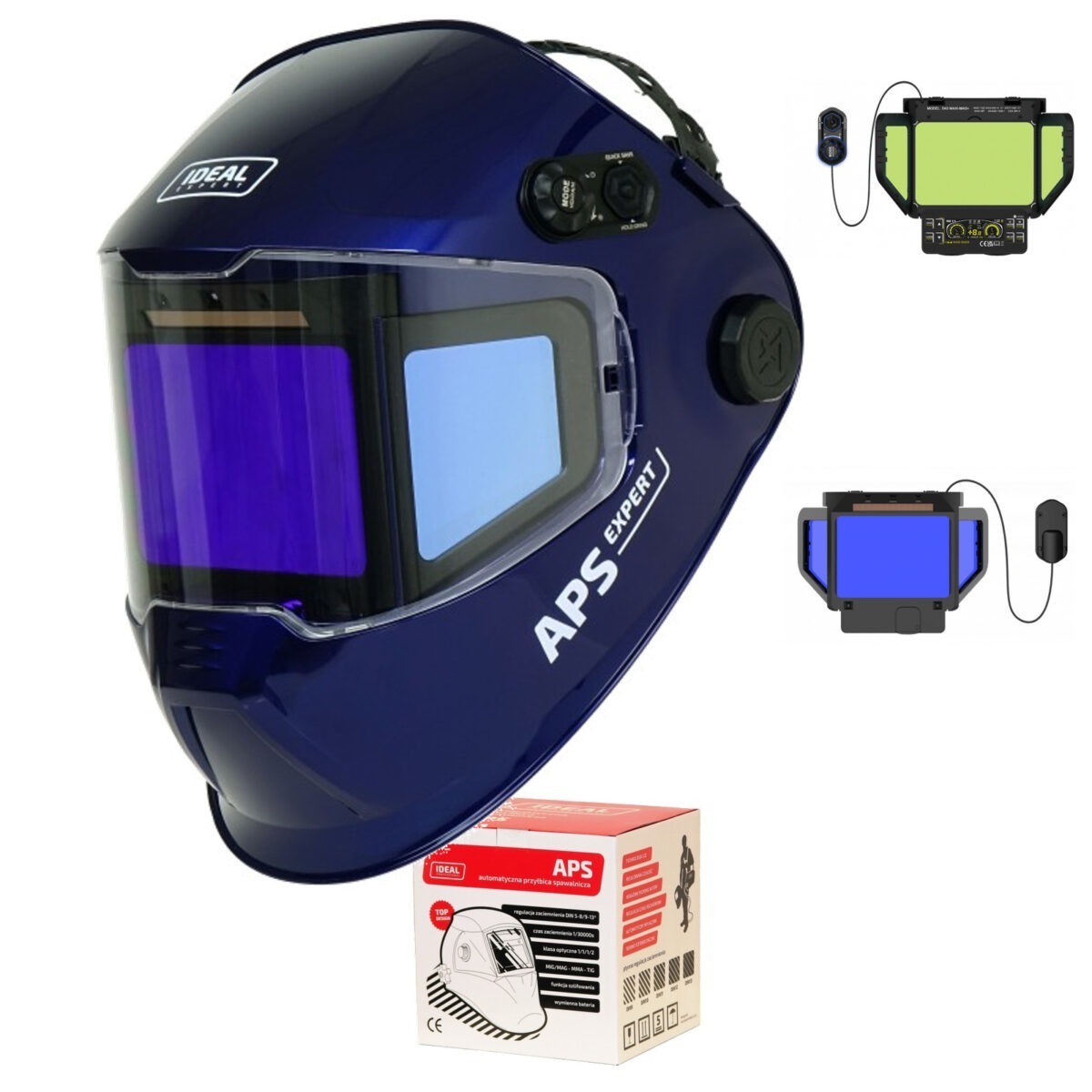 Przyłbica Ideal APS Expert D43-MAXI-AMS+ PANORAMA BLUE