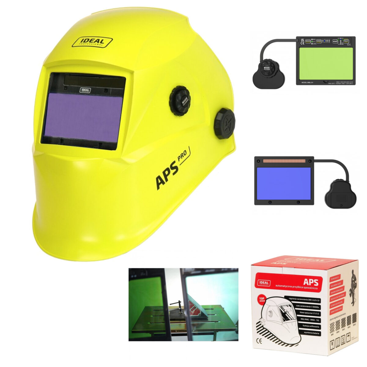Przyłbica automatyczna APS Pro 868L-S+ YELLOW MATT