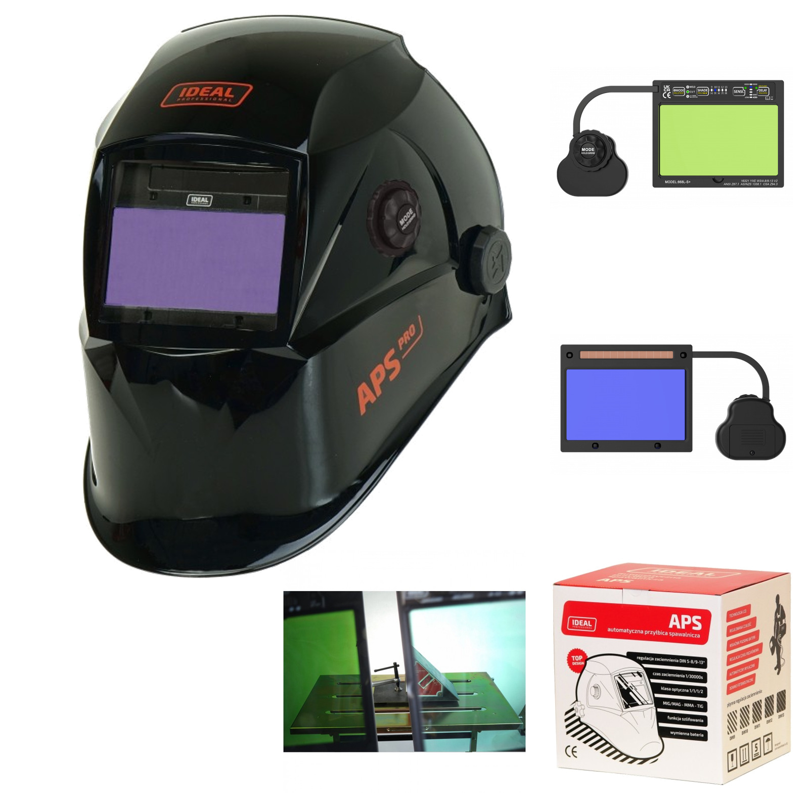 Przyłbica automatyczna APS Pro 868L-S+ BLACK TrueV