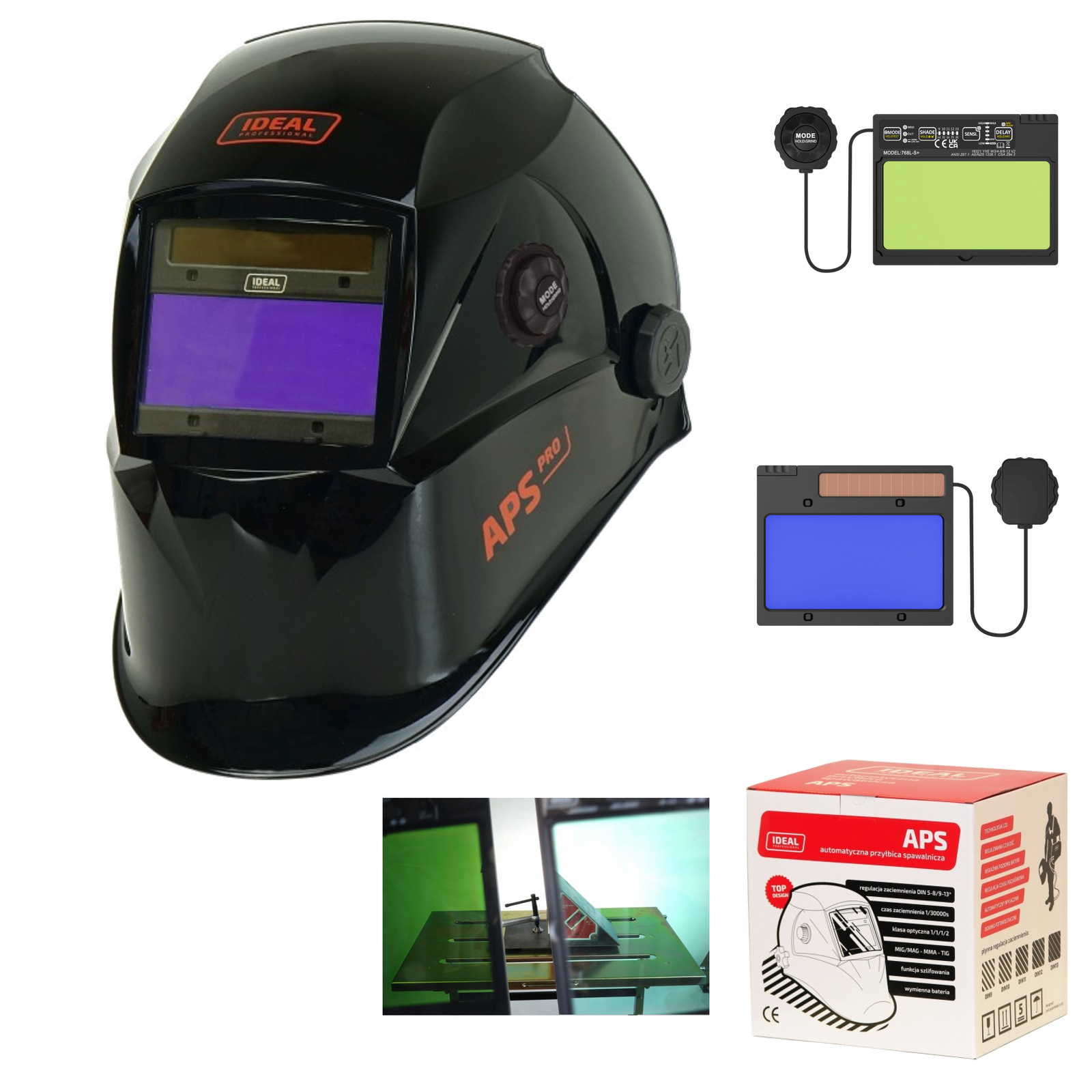 Przyłbica automatyczna APS Pro 768L-S+ BLACK TrueV