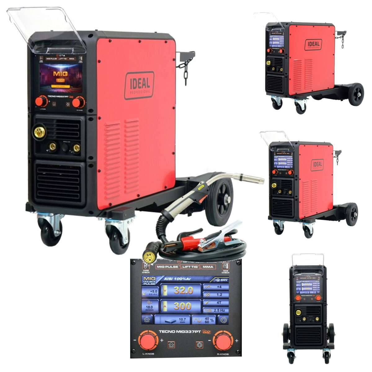 SPAWARKA MIGOMAT 300A 60% TECNOMIG 337 LCD PULSE SYNERGIC + WÓZEK IDEAL