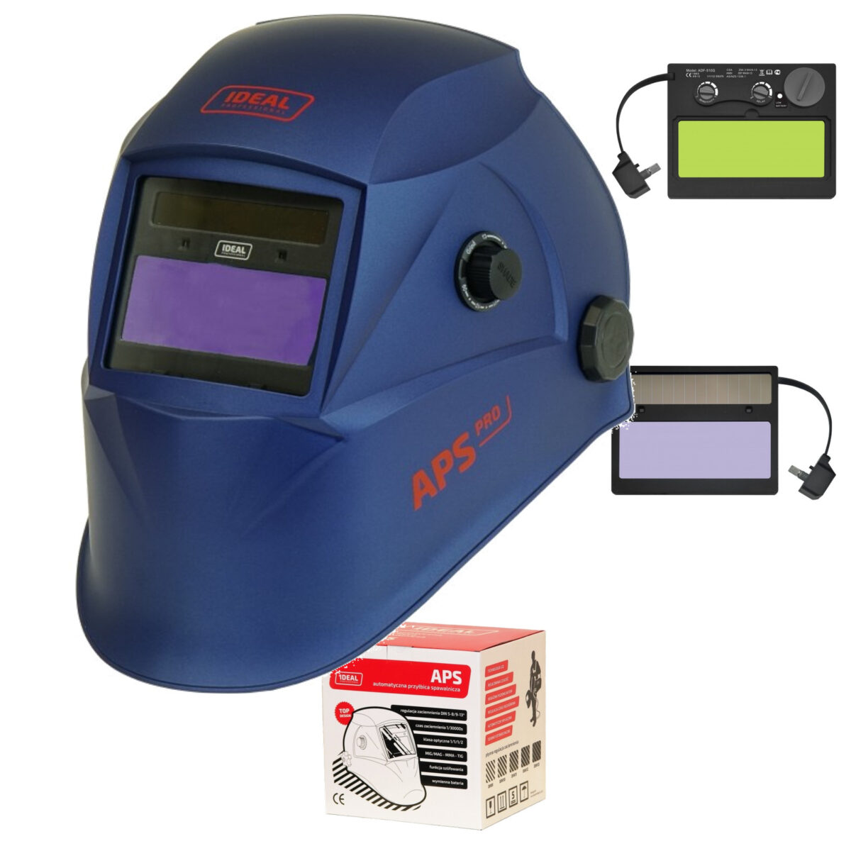 Maska spawalnicza IDEAL APS-510G BLUE BEZ TC przyłbica