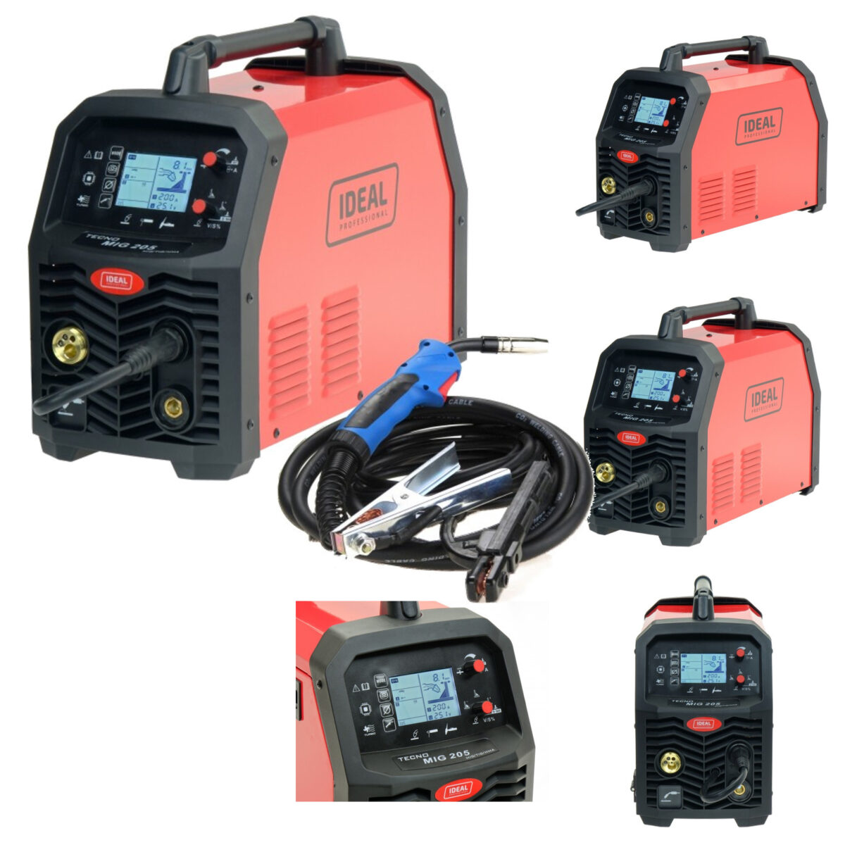Półautomat spawalniczy IDEAL TECNO MIG 205 LCD MIG/TIG/MMA SYNERGIC 4x4