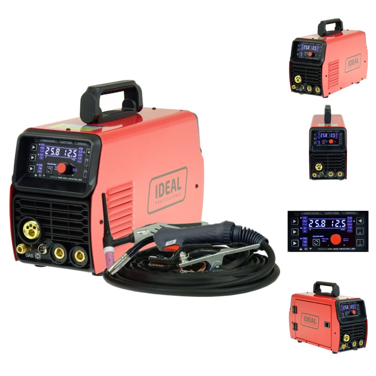 Spawarka migomat Ideal TECNO MIG 203 LED MIG/TIG/MMA synergic + TIG ACX