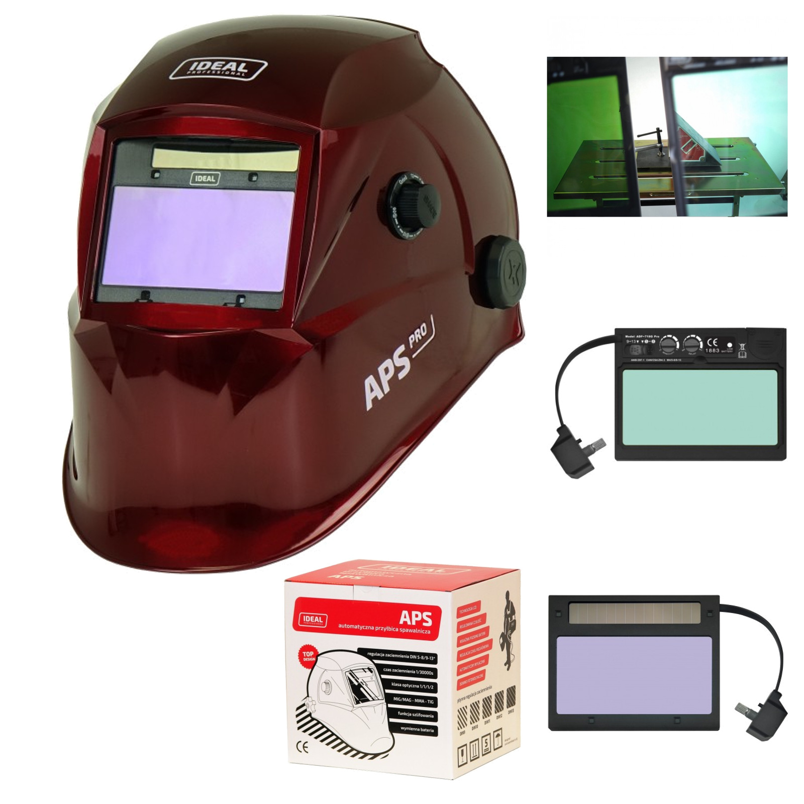 Przyłbica automatyczna APS-718G RED TrueColour