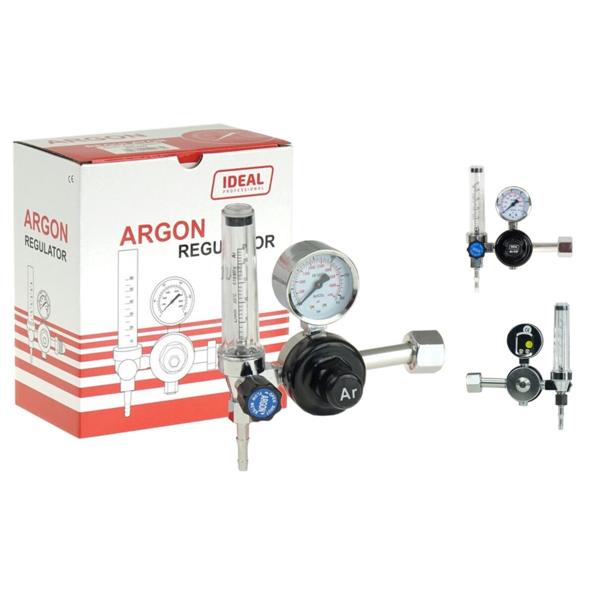 IDEAL 265400 reduktor argon CO2 regulator z rotametrem TIG MIGOMAT 200 bar