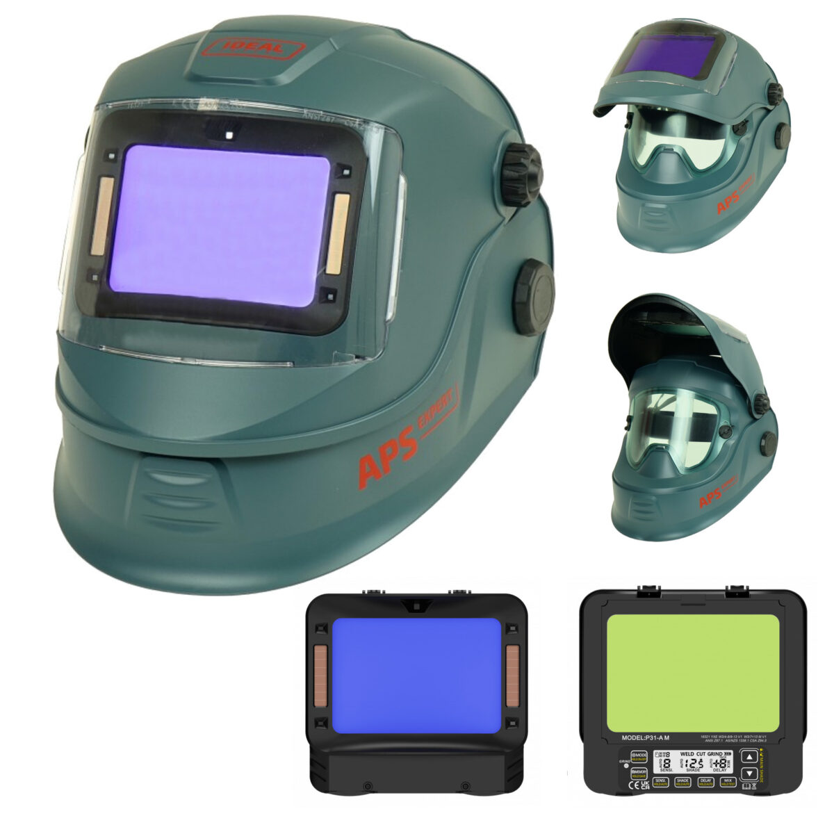Przyłbica APS Expert P31-A/M F1-FLIP GREY MATT Tru
