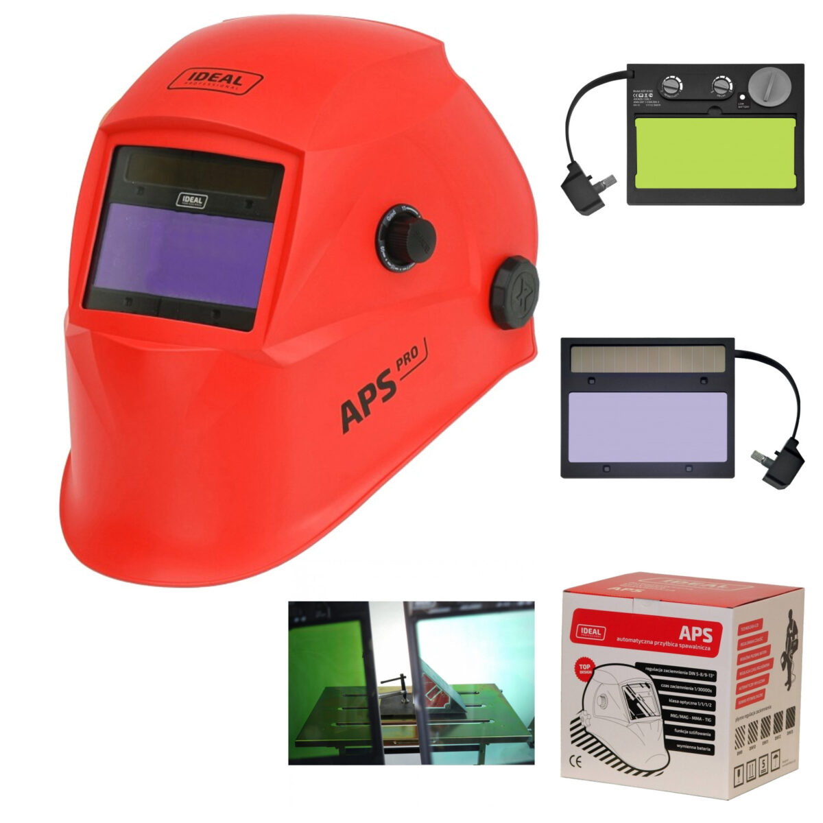 Przyłbica automatyczna APS Pro 616G RED MATT TrueV