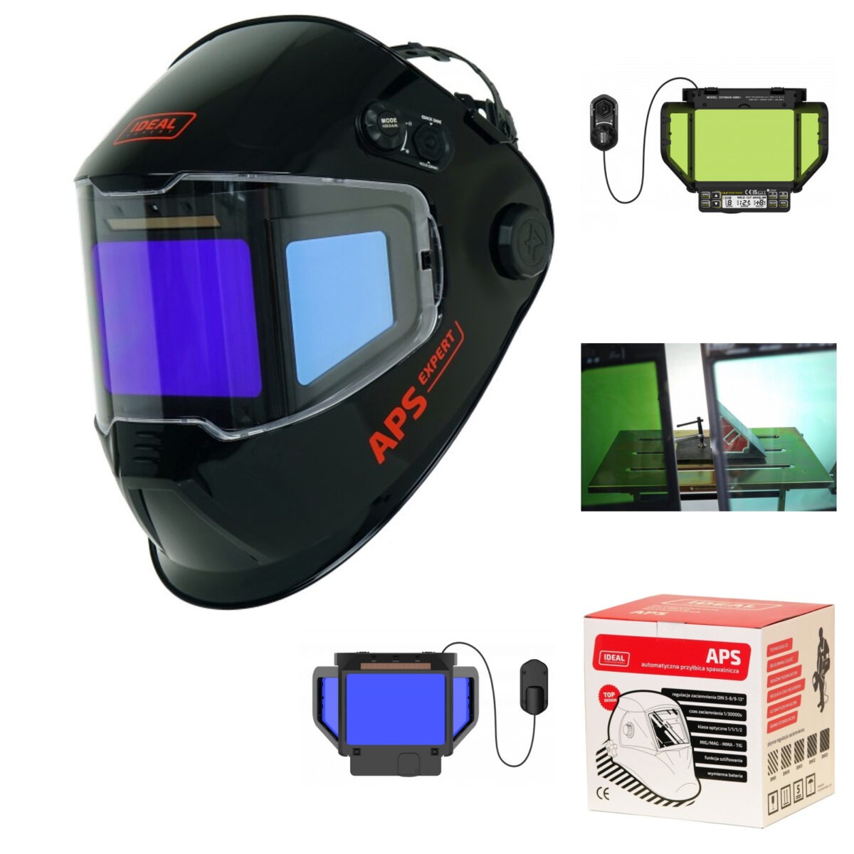 Przyłbica Ideal APS Expert D31-MAXI-AMS+ PANORAMA BLACK