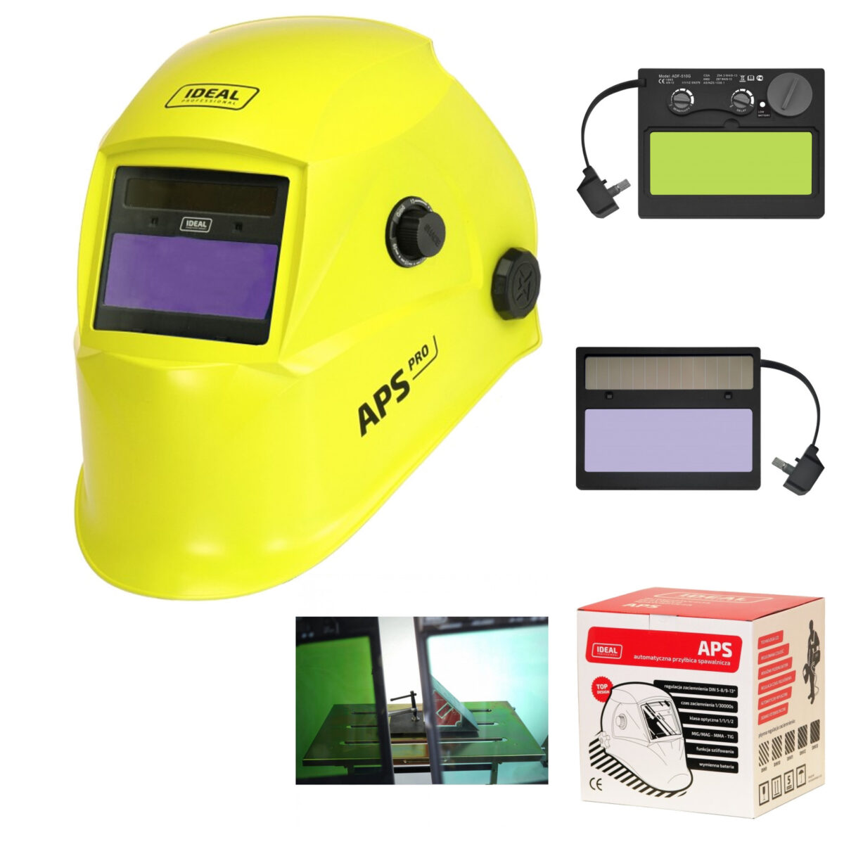 Przyłbica Automatyczna IDEAL APS-510G PRO YELLOW MATT TRUE COLOR ŻÓŁTA