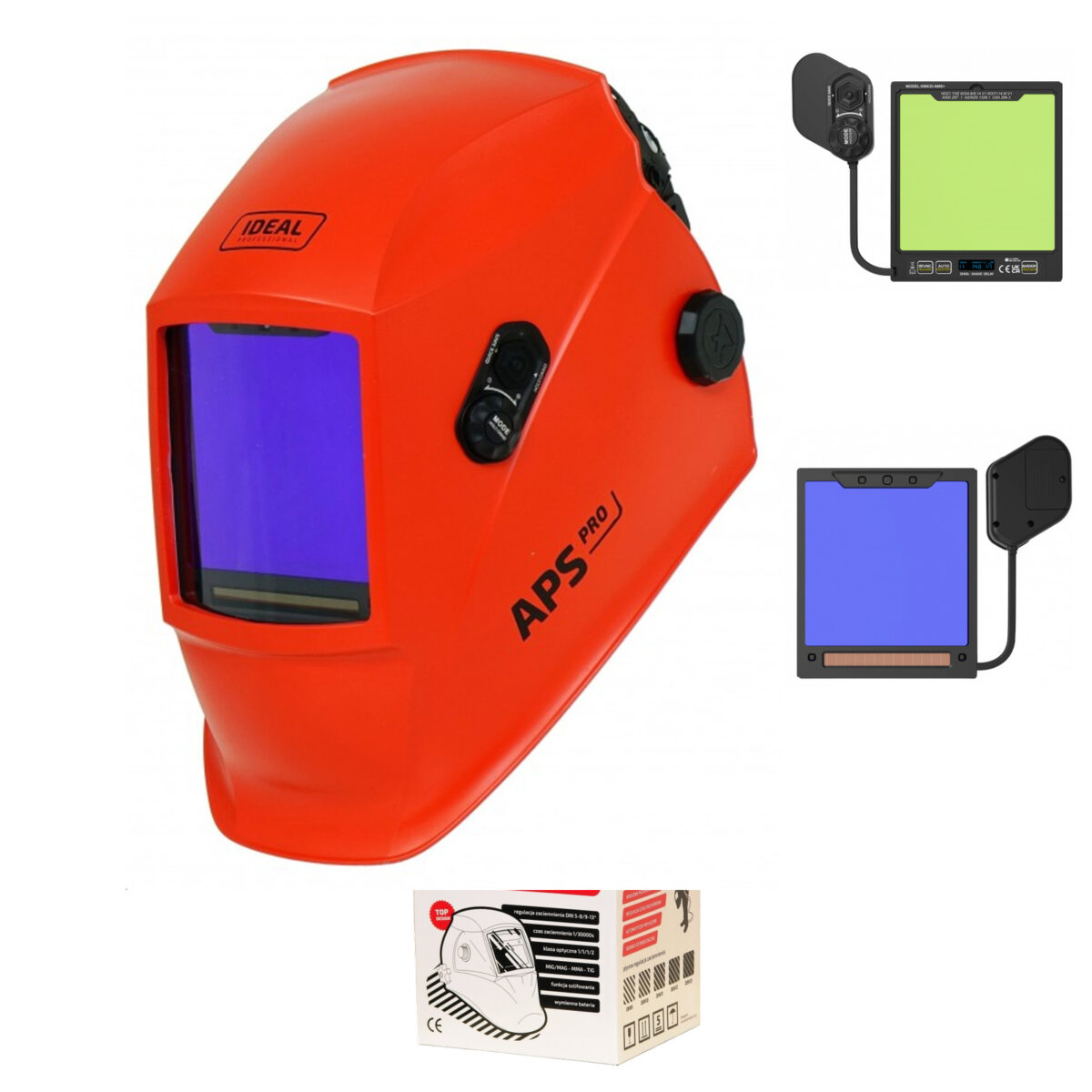 Przyłbica automatyczna APS Pro X99CD-AMS+ RED MATT