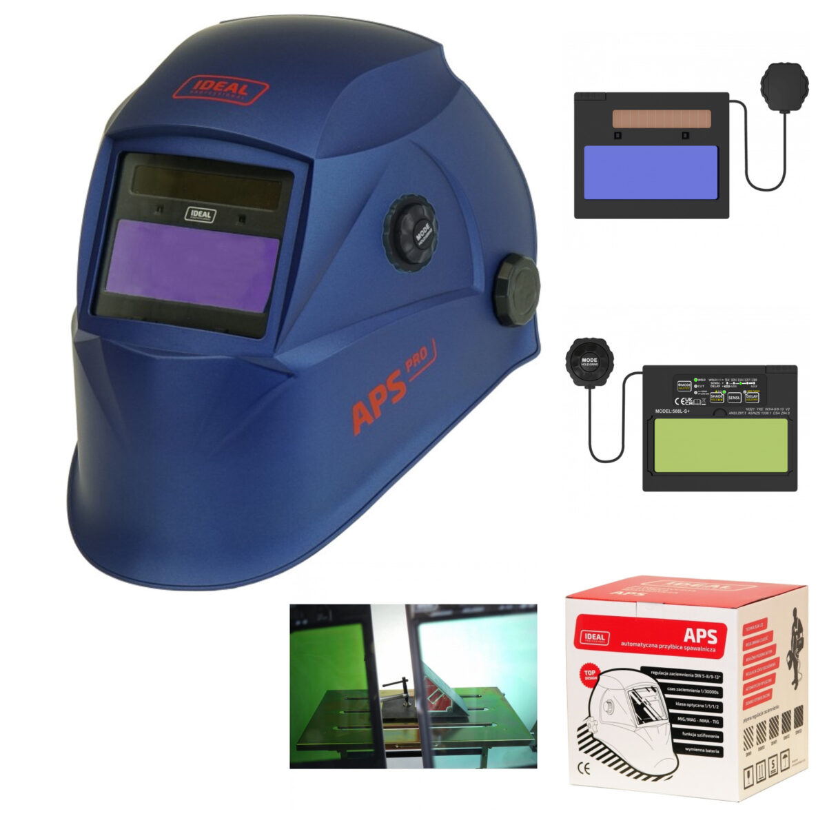 Przyłbica automatyczna APS Pro 568L-S+ BLUE MATT T