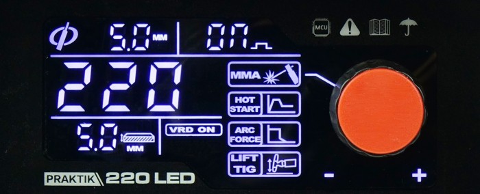 Spawarka inwertorowa MMA elektrodowa SYNERGIA 230V Ideal Praktik 220 LED