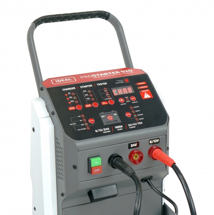 Prostownik z rozruchem do akumulatorów 6/12/24V IDEAL 900A rozruch booster