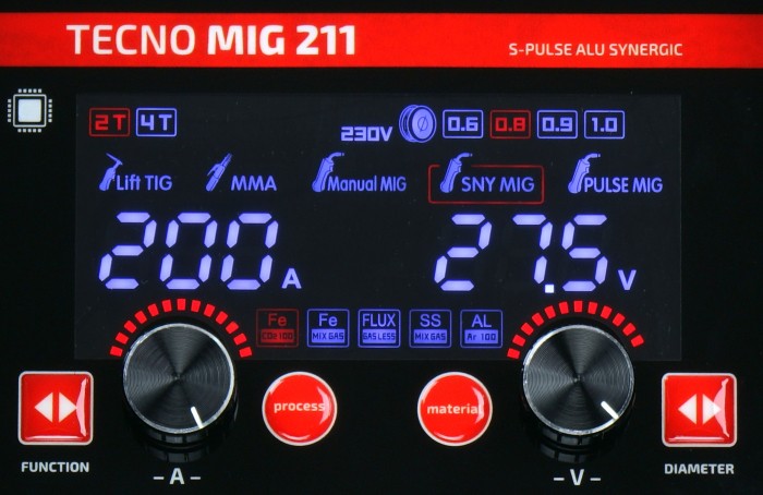 Półautomat spawalniczy MIG/MAG, MMA, TIG IDEAL 30-200 A 230 V
